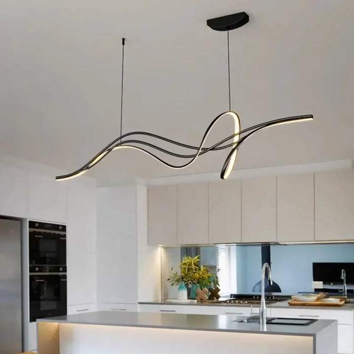 Suspension LED design à forme ondulée moderne et élégant

