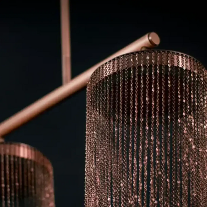 Suspension led design sculptural en u finition métallique