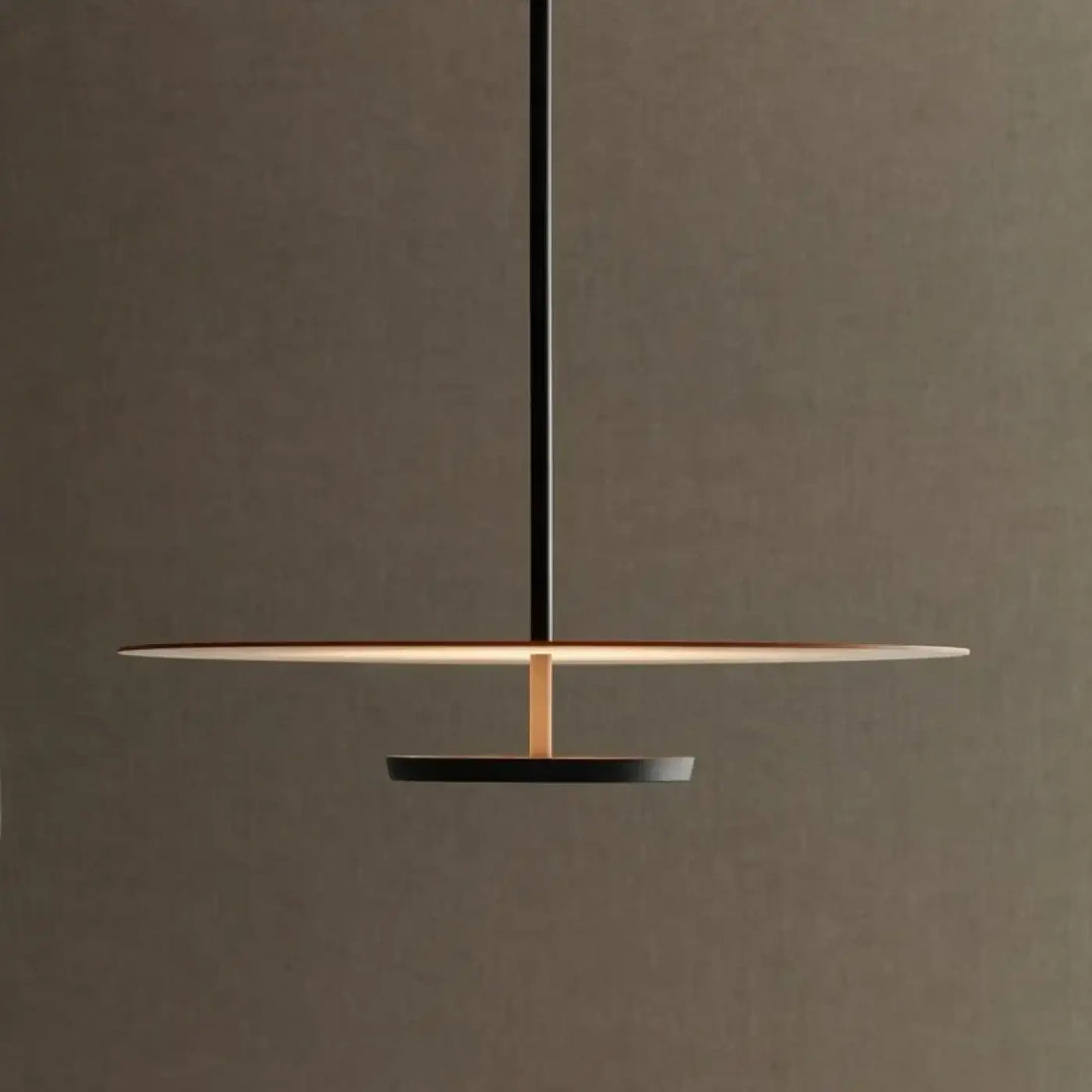 Suspension led minimaliste design disque moderne noir pureté