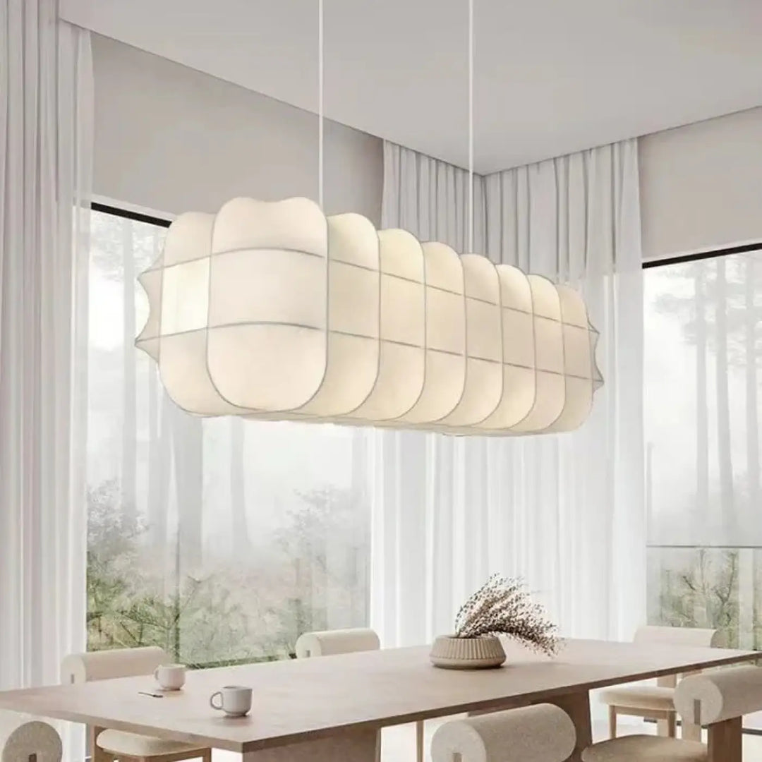 Suspension design en soie blanche moderne intérieur raffiné