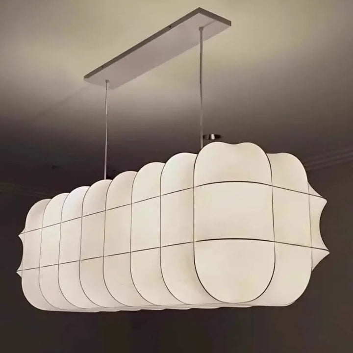 Suspension design en soie blanche moderne intérieur raffiné