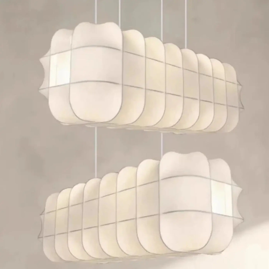 Suspension design en soie blanche moderne intérieur raffiné