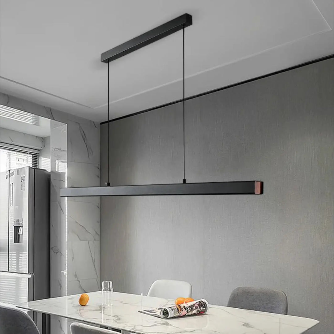 Suspension Linéaire LED Noire Design Moderne