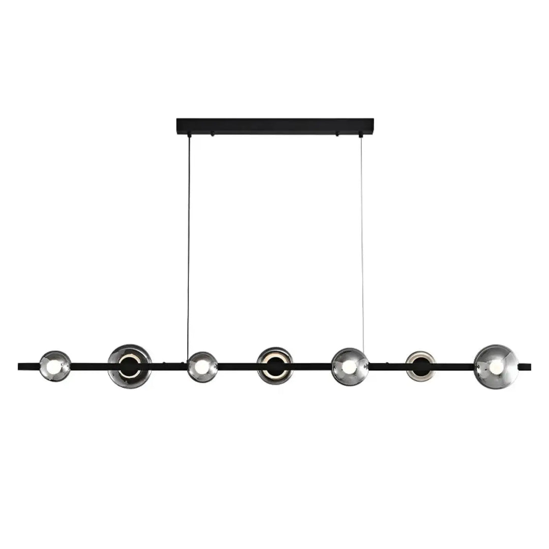 Suspension Linéaire Moderne Noir et Or Éclairage Contemporain