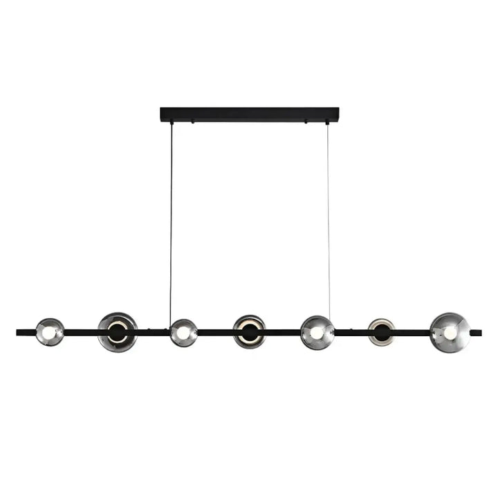 Suspension Linéaire Moderne Noir et Or Éclairage Contemporain