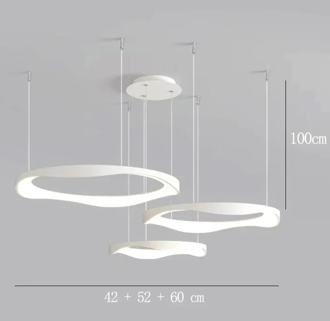 Suspension luminaire anneaux led style contemporain élégant