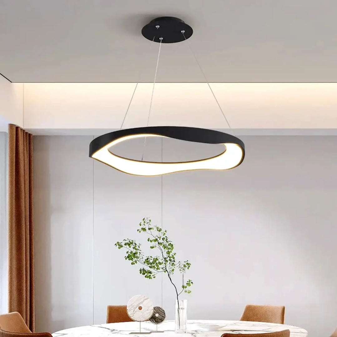 Suspension luminaire anneaux led style contemporain élégant