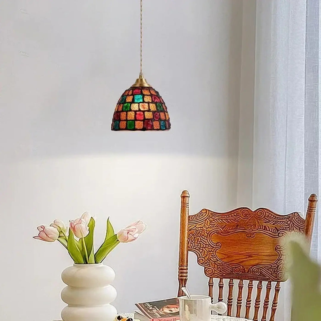 Suspension Luminaire Art Déco Orné De Coquillage