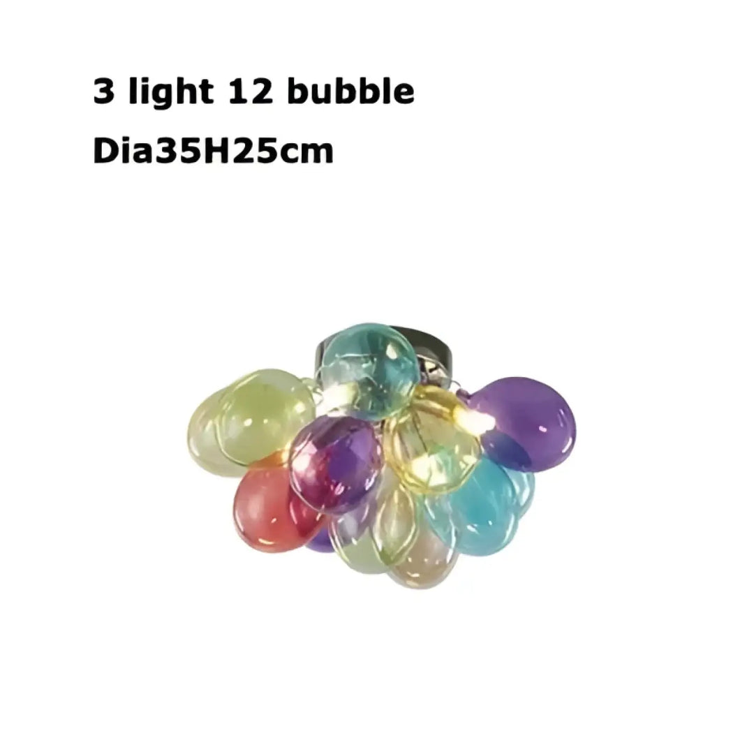 Suspension luminaire artistique en verre style multicolore