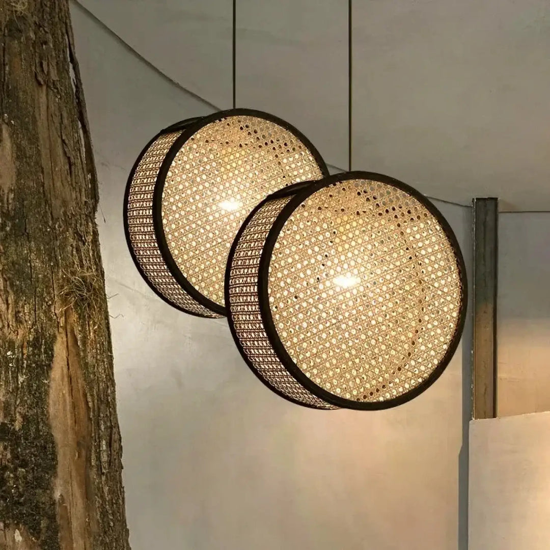 Suspension Luminaire Bambou Ronde Artisanale Élégance Naturelle