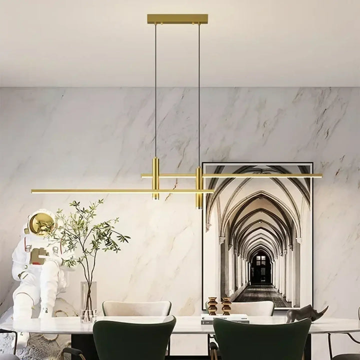 Suspension Luminaire En Barres LEDs Cadrillées Au Style Nordique