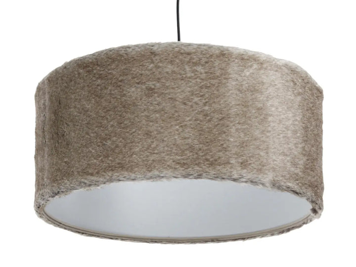 Pendant lamp Bear Light, Faux fur – Beige/Brown/Light grey