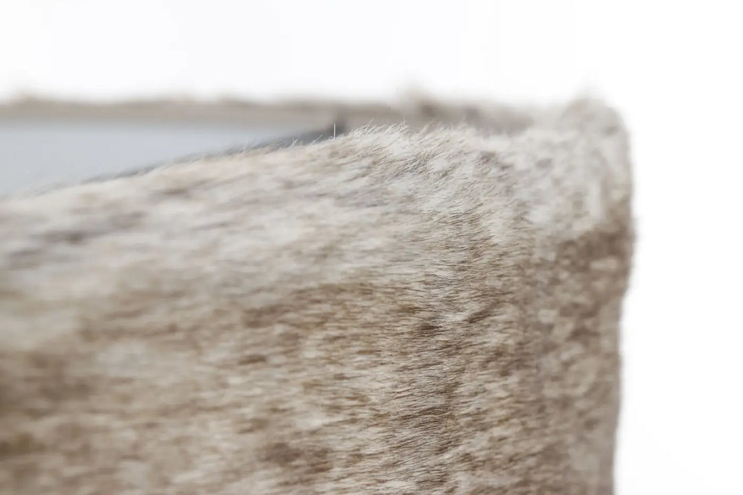 Beige suspension luminaire with textured soft fuzzy fabric surface featuring subtle tone variations for bear light