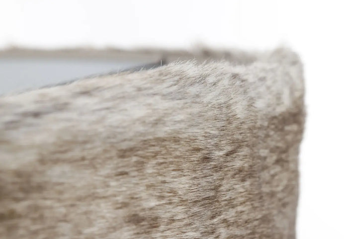 Beige suspension luminaire with textured soft fuzzy fabric surface featuring subtle tone variations for bear light