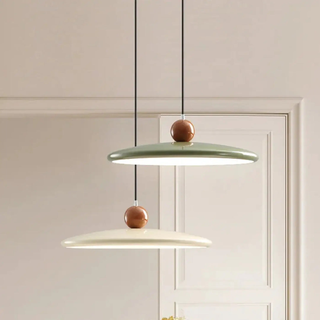 Suspension beige et marron style moderne épuré chic