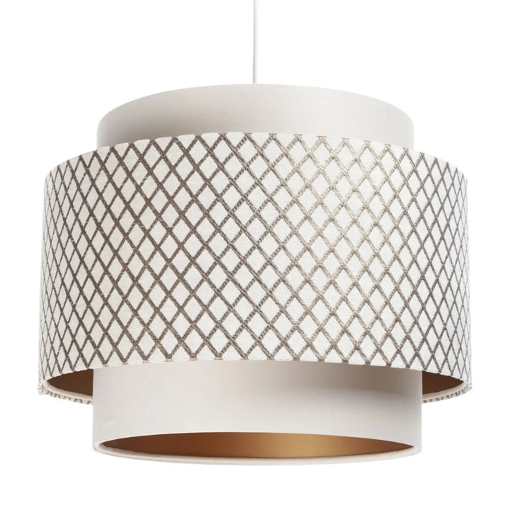 Pendant lamp Doblo – Creme white/Gold