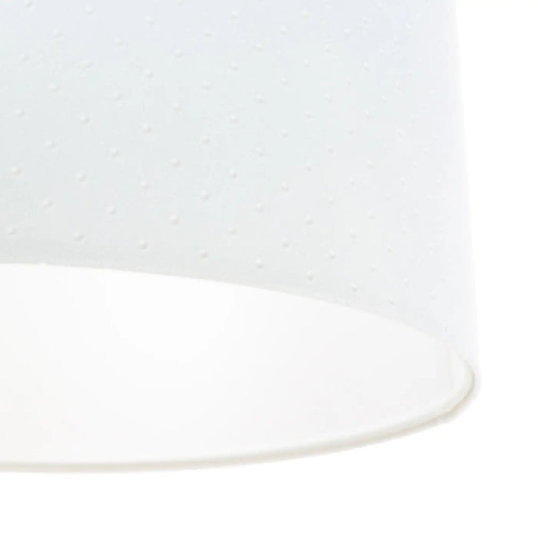 Suspension luminaire blanche classic jasmin avec abat-jour texturé blanc à motif de petits points subtils