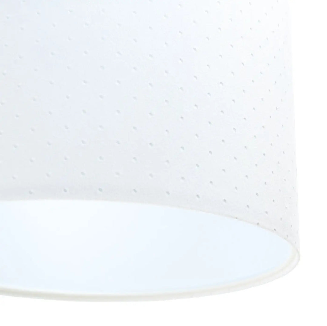 Suspension luminaire blanche avec abat-jour perforé blanc à texture ponctuée subtile modèle classic jasmin