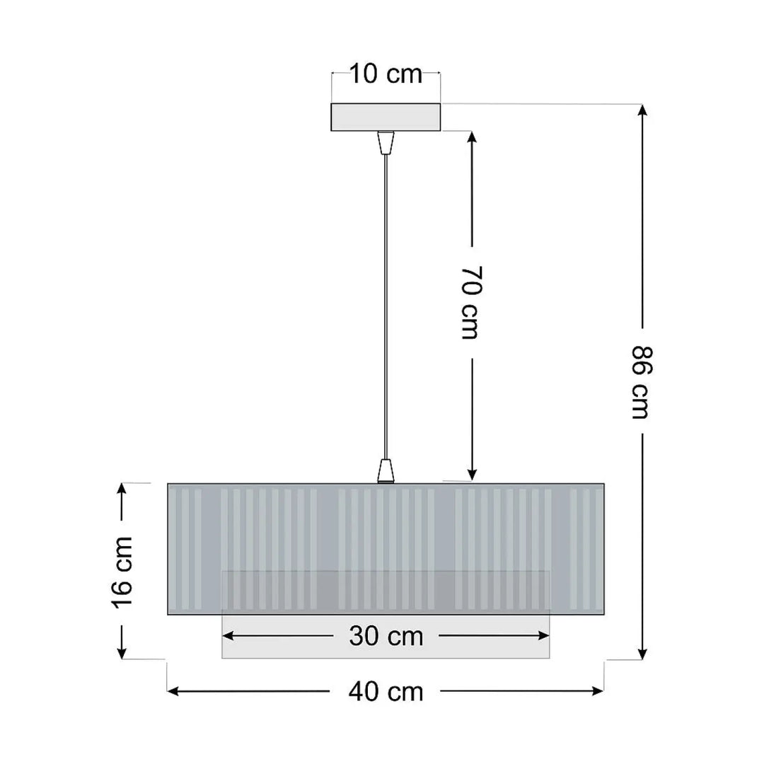 Suspension luminaire duo lami line blanche gris avec finition métallique texturée et rainures verticales