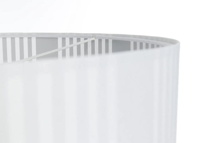 Suspension luminaire blanche duo lami line avec abat-jour plissé blanc et structure intérieure à lames assorties