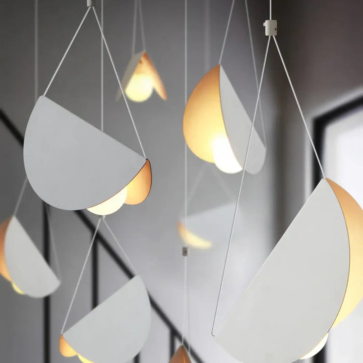 Suspension luminaire blanche en métal style origami