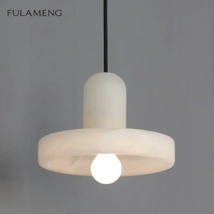 Suspension luminaire blanche moderne en pierre élégante