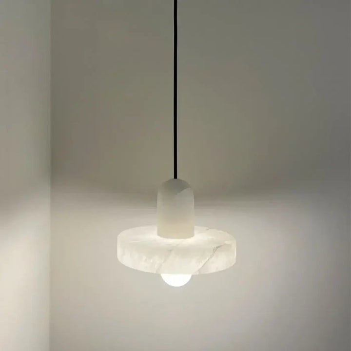 Suspension luminaire blanche moderne en pierre élégante