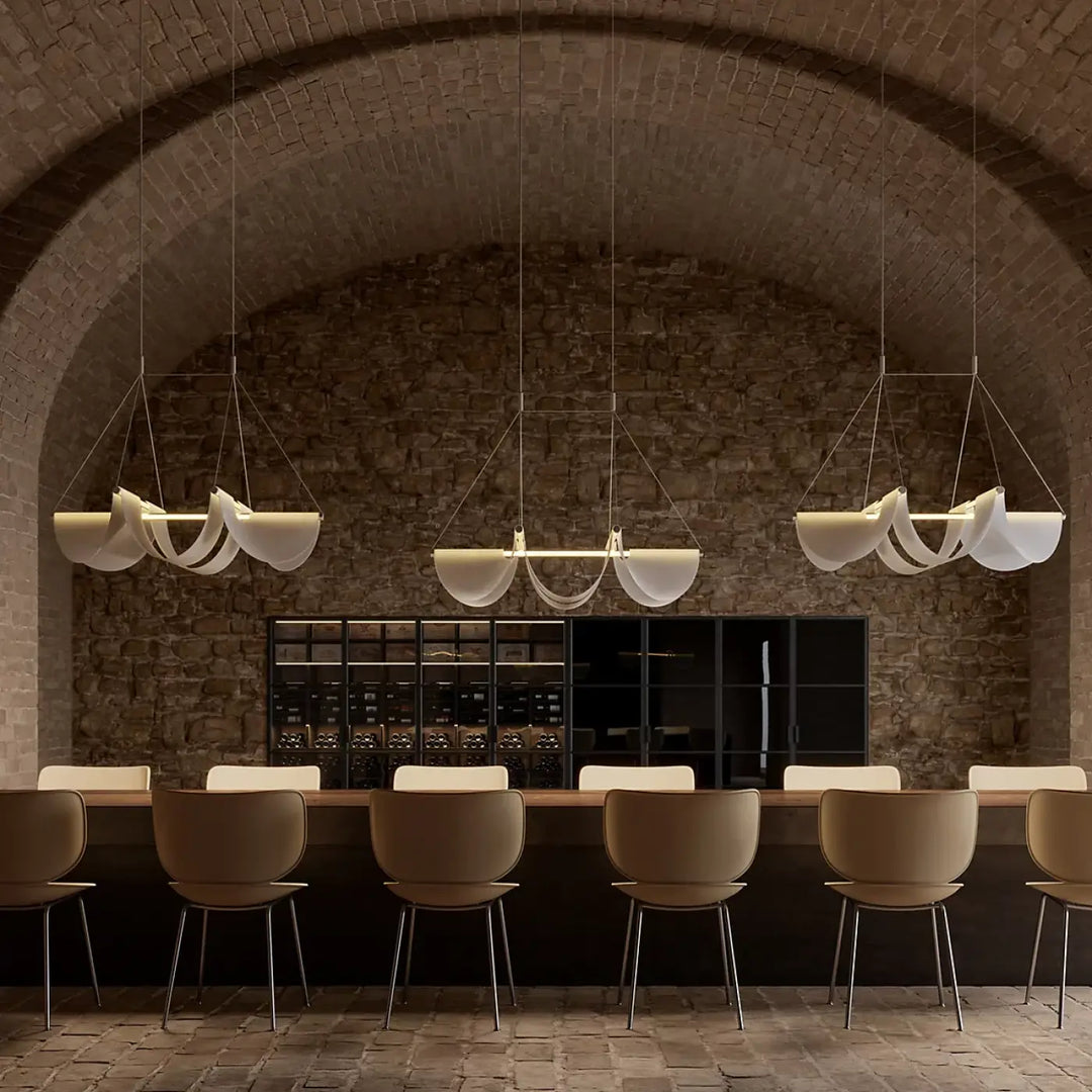 Suspension luminaire blanche pour salle a manger au style epure