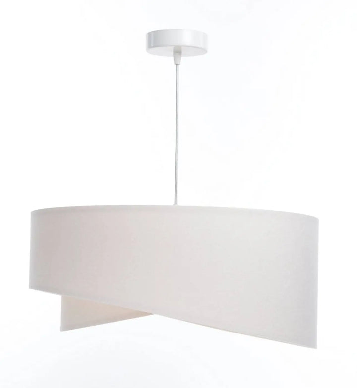 Suspension luminaire blanche galaxy auric avec abat-jour cylindrique blanc moderne et design minimaliste