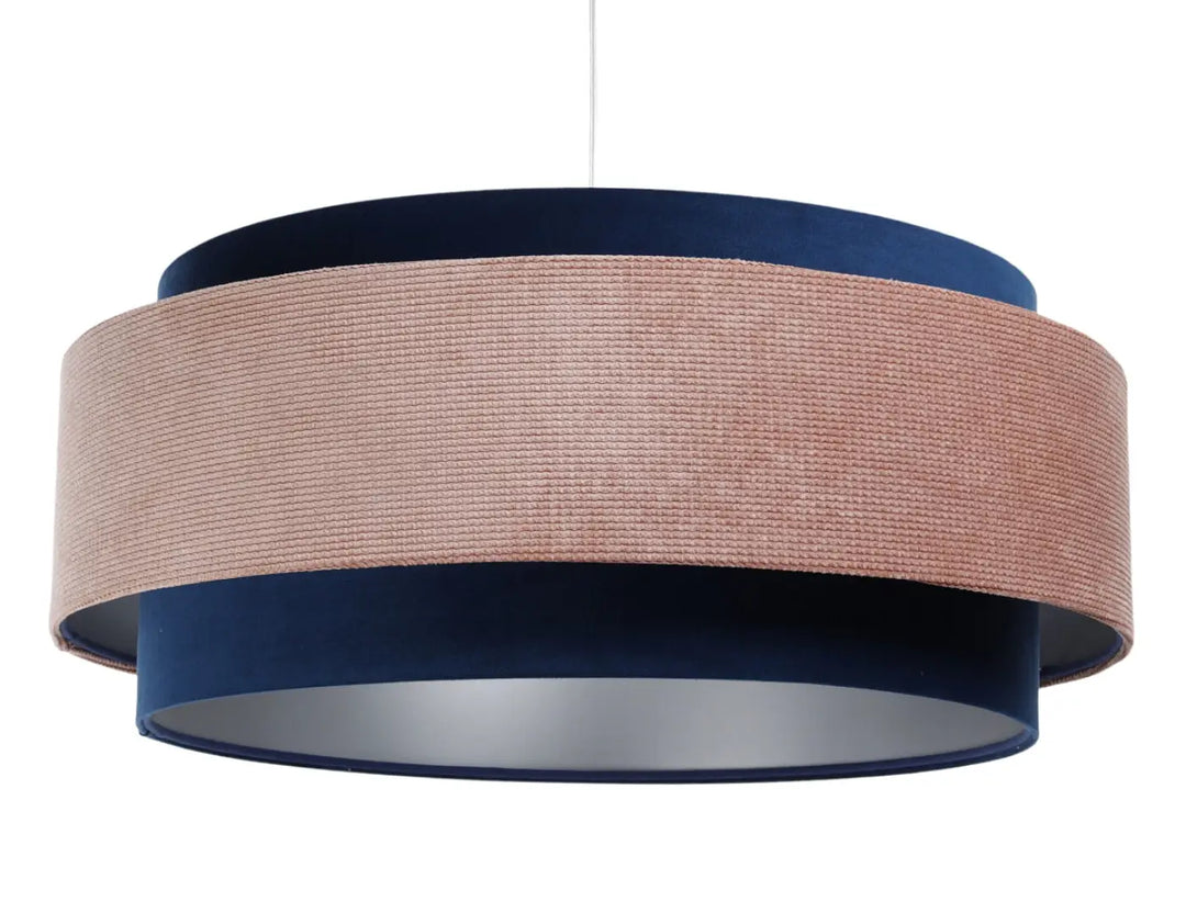 Pendant lamp Doblo Classic – Navy blue/Light pink/Silver