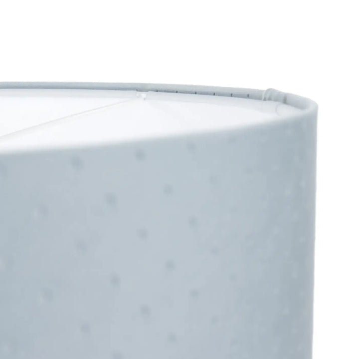 Suspension luminaire bleu pastel en tissu avec abat-jour à texture fine à pois pour un éclairage élégant classique jasmin