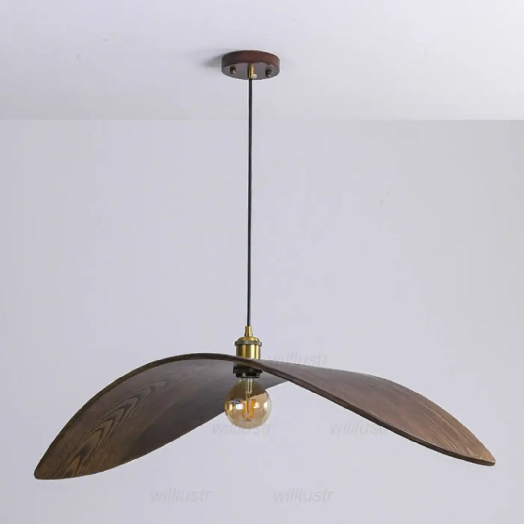 Suspension en bois avec abat‑jour élégant naturel chic