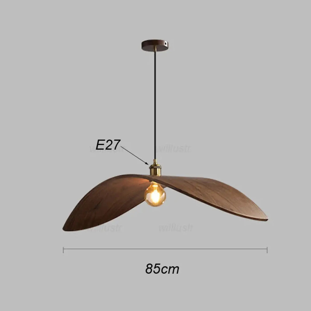 Suspension en bois avec abat‑jour élégant naturel chic