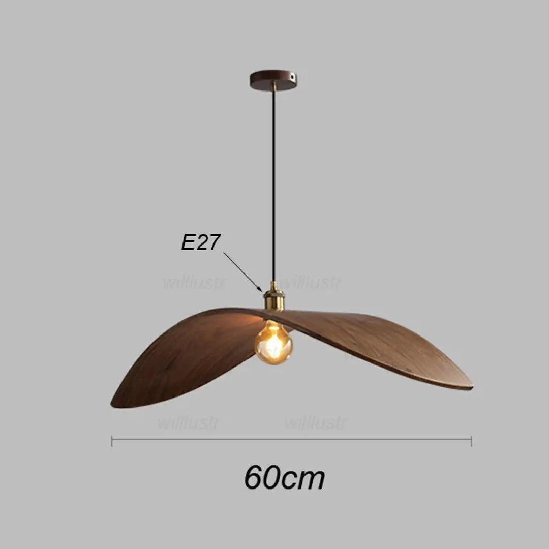 Suspension en bois avec abat‑jour élégant naturel chic