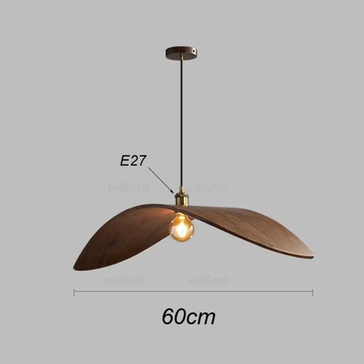 Suspension en bois avec abat‑jour élégant naturel chic