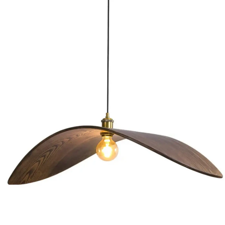 Suspension en bois avec abat‑jour élégant naturel chic