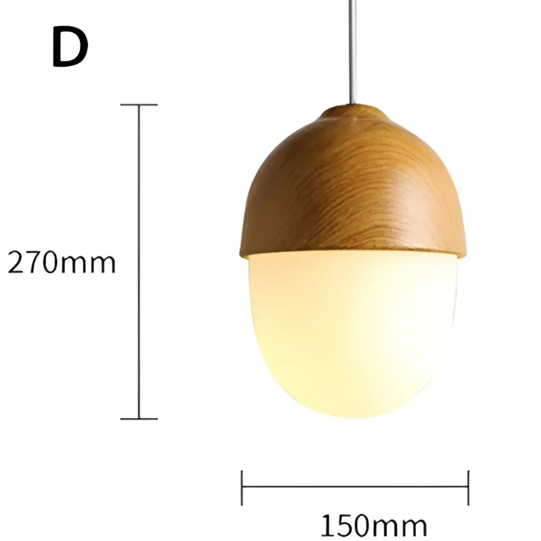 Suspension luminaire en bois avec lumière blanche au style naturel