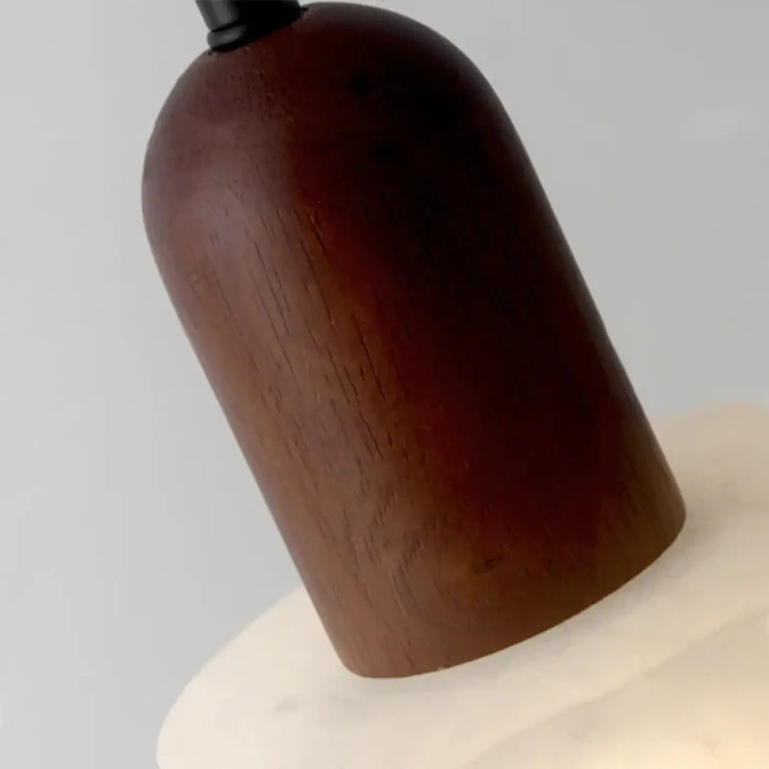 Suspension bois et marbre style scandinave design raffiné