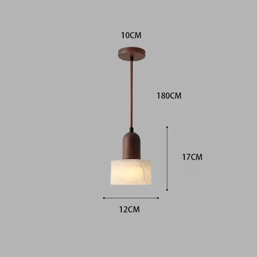 Suspension bois et marbre style scandinave design raffiné