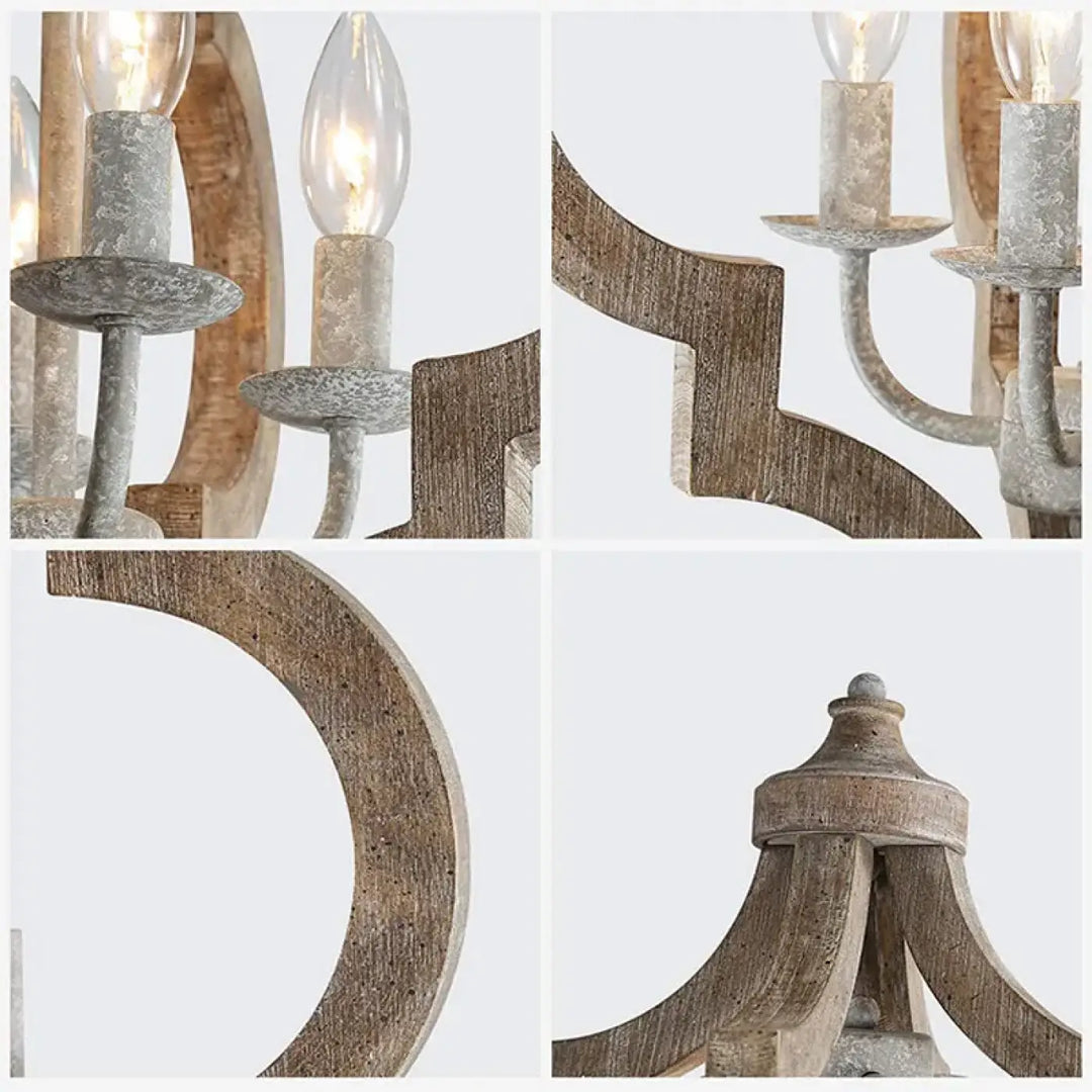 Suspension en bois et métal lanterne style rustique moderne