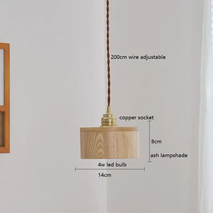 Suspension bois noyer et cuivre minimaliste élégant