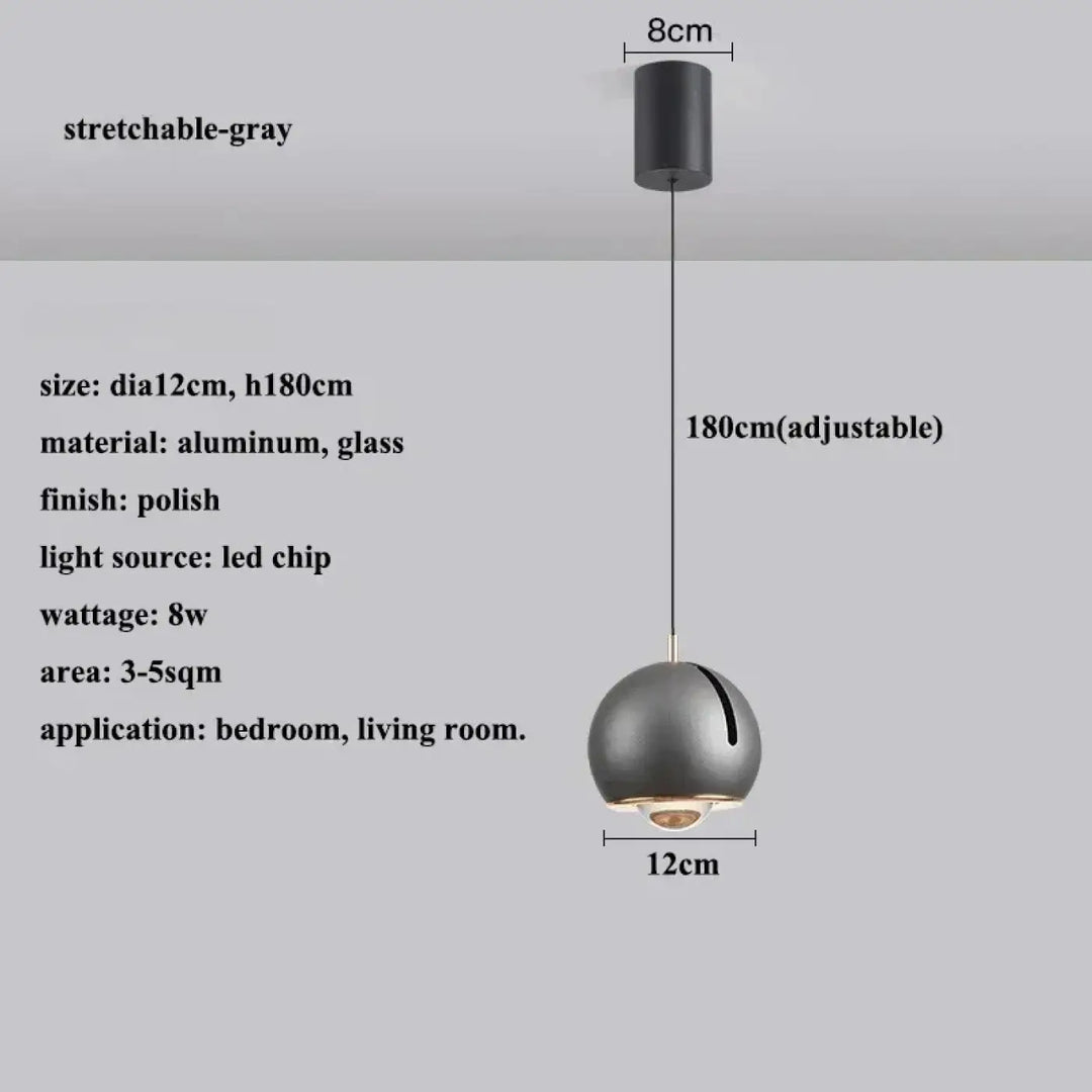 Suspension luminaire boule en verre effet miroir contemporain