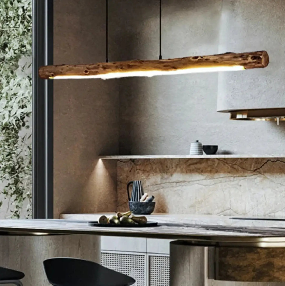 Suspension luminaire en branche naturel design au style bohème