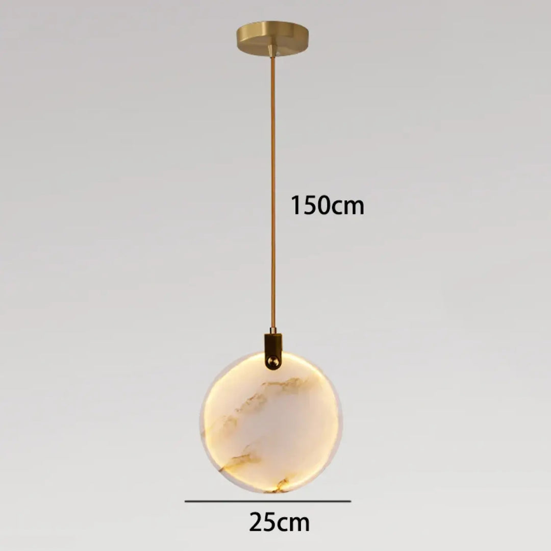 Suspension luminaire cascade en albâtre blanc élégant