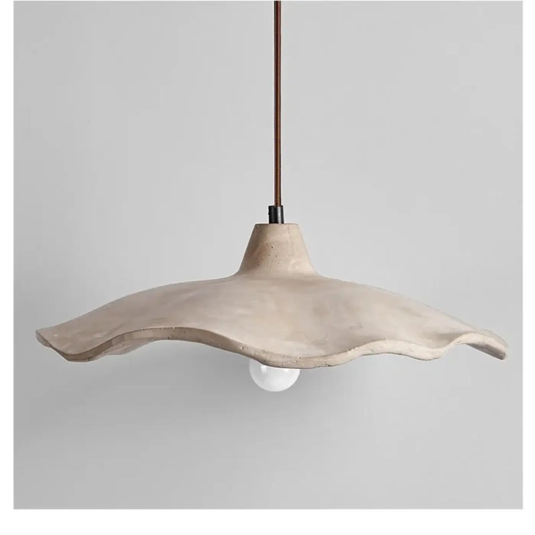 Suspension luminaire céramique blanc à forme ondulée moderne