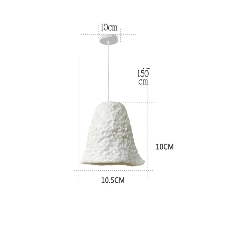 Suspension luminaire ceramica en céramique blanche texturée avec abat-jour en forme de cloche style intemporel
