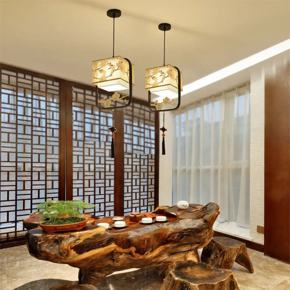 Suspension Luminaire Chinoise Au Design Traditionnel Pour Entrée