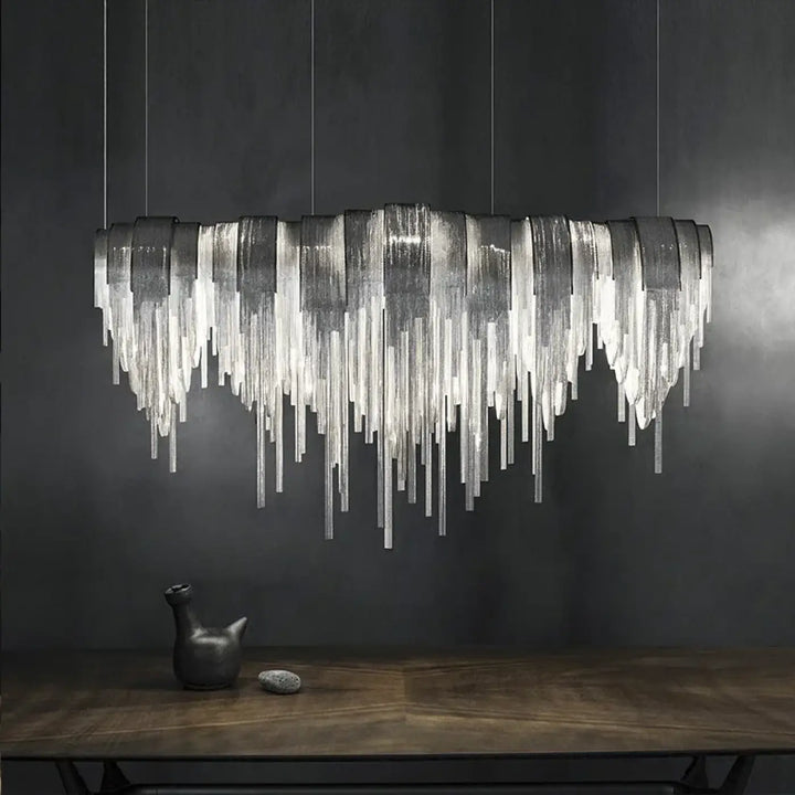 Suspension luminaire chromée de luxe pour salon moderne