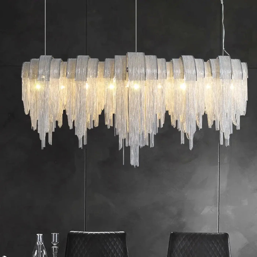 Suspension luminaire chromée de luxe pour salon moderne