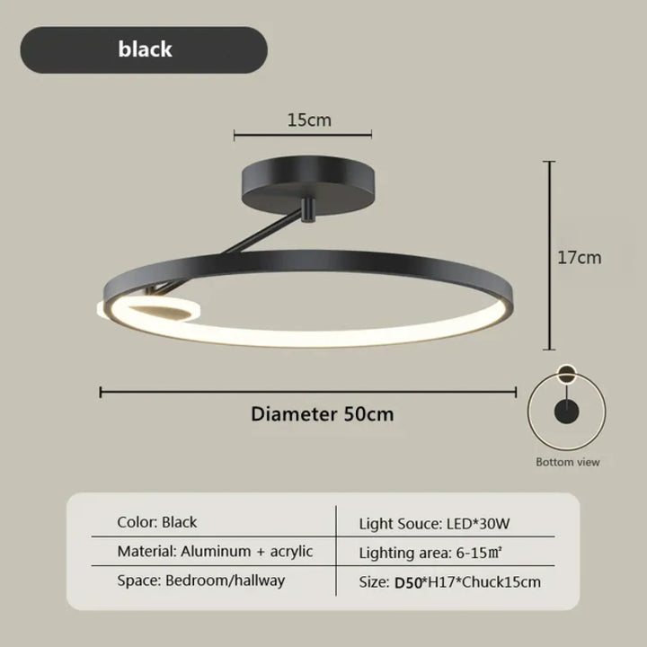 Suspension luminaire circulaire en métal minimaliste design moderne